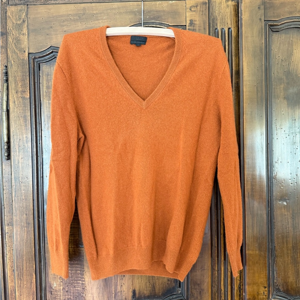J. Crew Italian Cashmere Sweater in Rust/ orange size M
